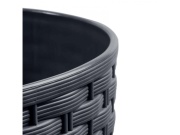 Prosperplast Květináč RATO ROUND + vklad, 25 cm - umbra