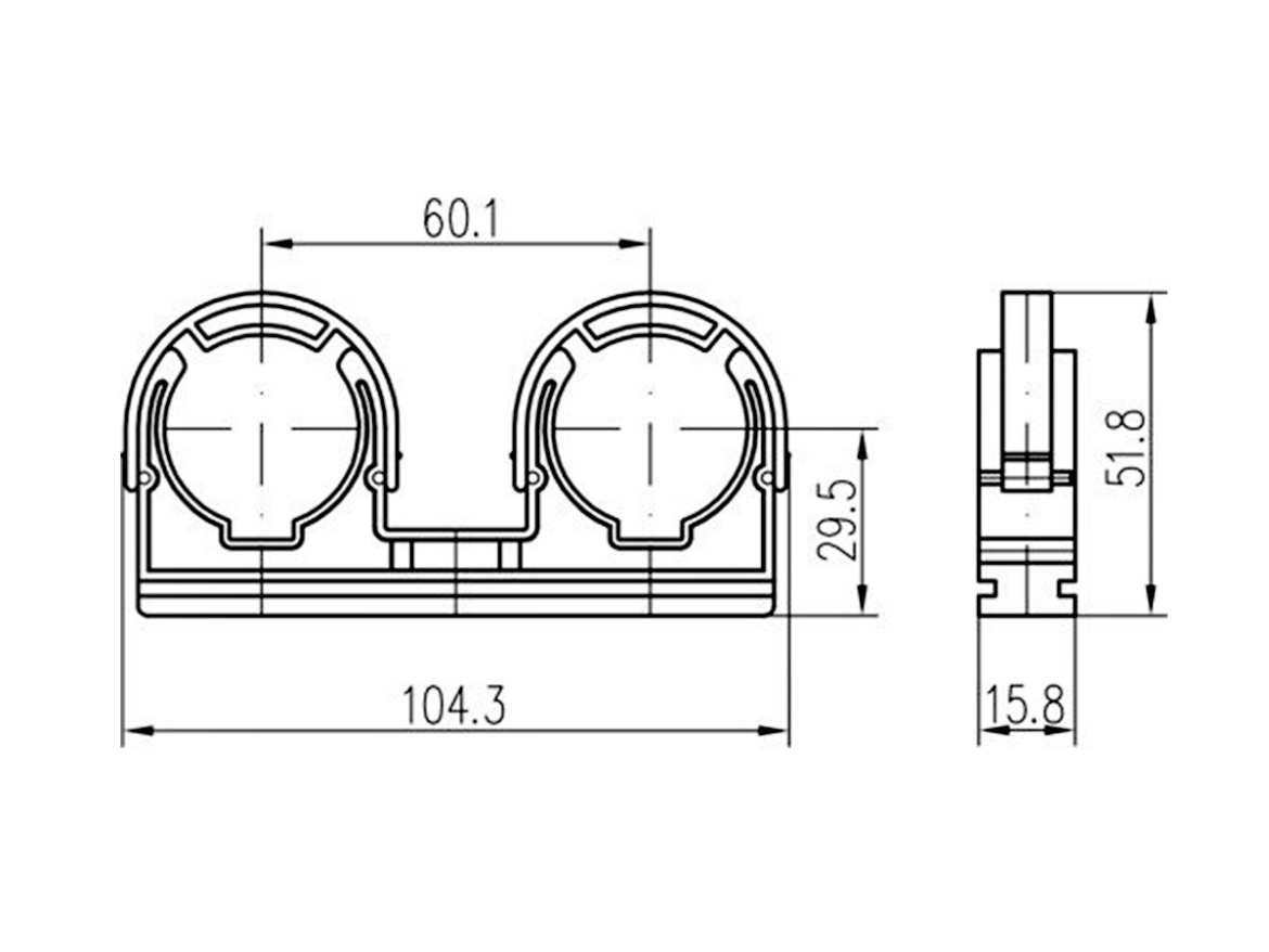 Dvojpříchytka s třmenem Chuděj 2D28
