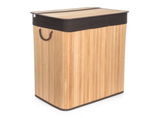 Koše na bielizeň –  G21 Koš na prádlo  150 l s rozdělovači, bambusový s hnědým košem