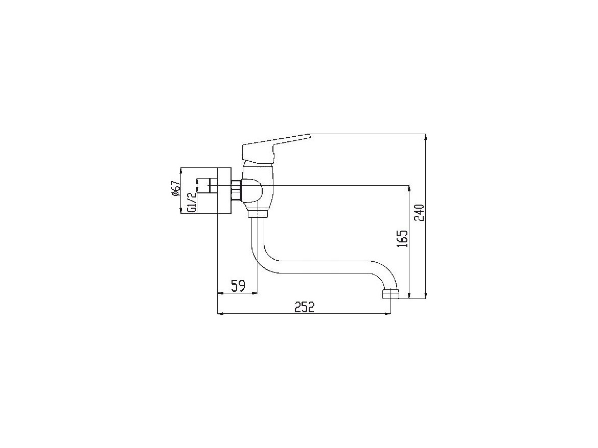 Novaservis Umyvadlová/dřezová baterie Titania Iris 100 mm, chrom, nástěnná,  94474/T,0