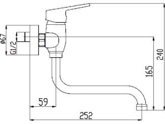 Vodovodní baterie – Novaservis Umyvadlová/dřezová baterie Titania Iris 100 mm, chrom, nástěnná, 94474/T,0