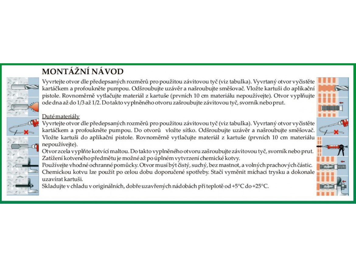 - Polyester Gutta Chemická kotva SF