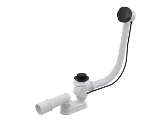 Sanitárna inštalácia – Alcadrain Vanový sifon A55BLACK, odpad 40/50 mm, s ovládáním, černý-mat, A55BLACK-80