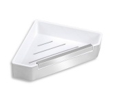 Novaservis Polička rohová sprchová Bílá/chrom se stěrkou, nerez, , 65578,4