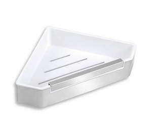 Polcok – Novaservis Polička rohová sprchová Bílá/chrom se stěrkou, nerez, , 65578,4