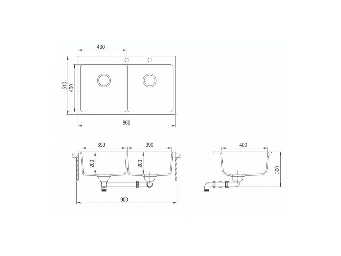 Kuchyňské dřezy Helika Magna 860.2E