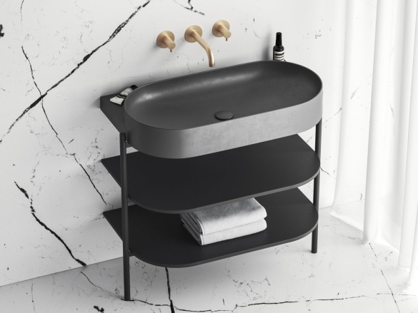 Ravak Umývadlo Yard 80, bez otvoru pre batériu, bez prepadu, antracit