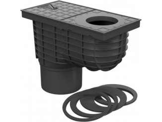 Alacsonyabb –  Kanalizační vpusť spodní KV 125 125 mm černá 325 B