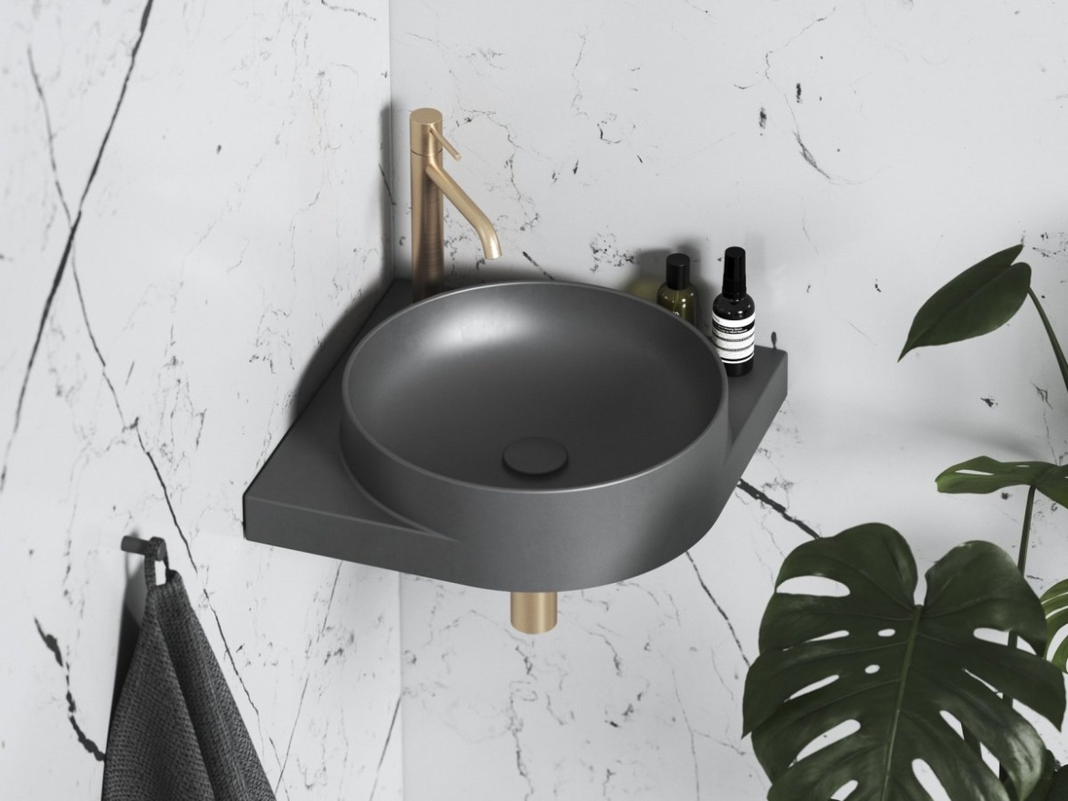 Ravak Umývadlová pileta pevná keramická Flat, Smoke Grey