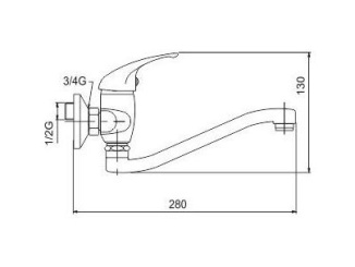 Csaptelepek –  Novaservis Umyvadlová baterie Metalia 55 100 mm, chrom, nástěnná,  55074L,0