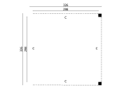 Tuindeco Flat roof Stavanger type L extension douglas fir