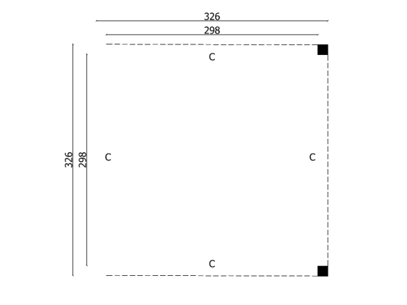 Tuindeco Flat roof Stavanger type L extension douglas fir