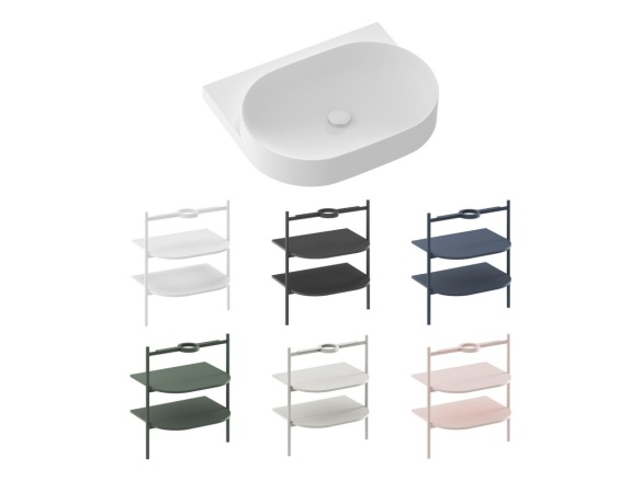 Ravak Umývadlo Yard 60, s otvorom pre batériu, bez prepadu, Grey Green