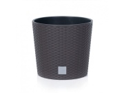 Prosperplast Květináč RATO ROUND + vklad, 25 cm - umbra
