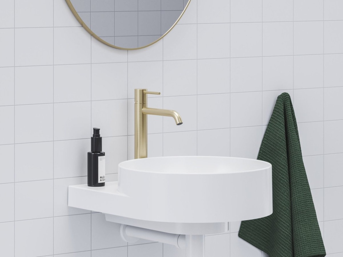Ravak ES 014.11WV Umyvadlová stojánková baterie BeCool 250 mm bez výpusti, White Velvet