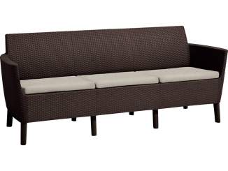 Padok és székek –  Keter Třímístná zahradní pohovka  Salemo - 187 x 67 x 76 cm - hnědá / béžová
