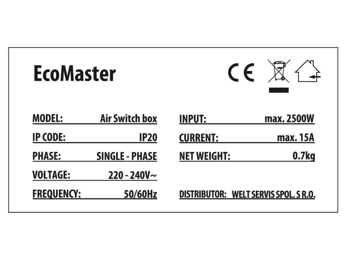 Příslušenství k drtičům EcoMaster Externí krabice s pneuspínačem včetně flexokabelu