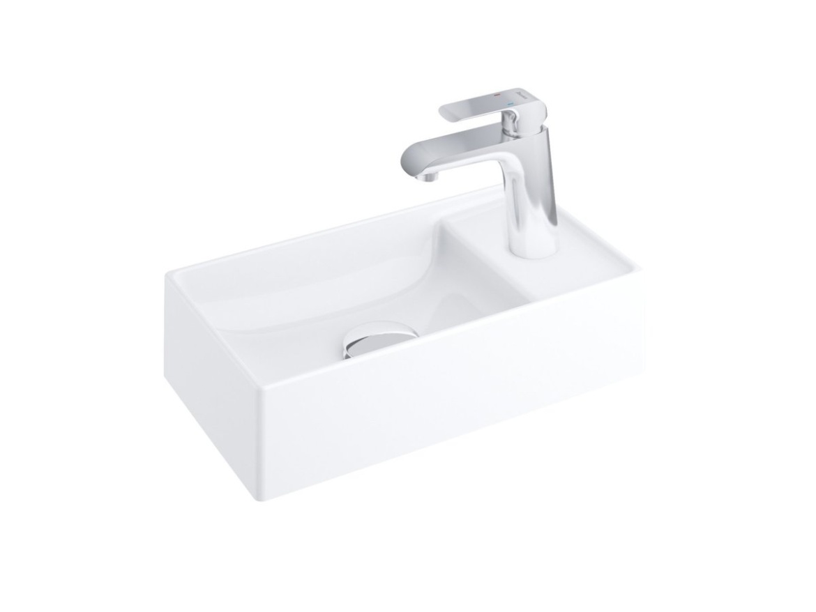 Ravak Umývátko Veda Slim 40, s otvorem pro baterii, bez přepadu, antracit