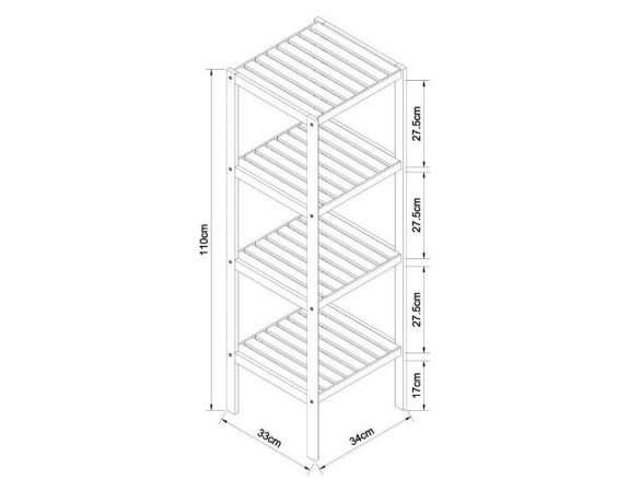 Bambusový nábytek Schütte Bambusová police se 3 přihrádkami ( BMBA02-REG31 )