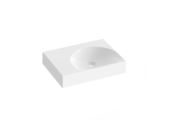 Ravak Umývadlo Lite 60/45 P, bez otvoru pre batériu, bez prepadu