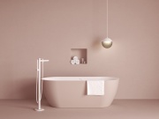 Ravak SG 080.20BLM.RB07A Vaňová batéria do podlahy pre R-box, so sprchovým setom, čierna matná