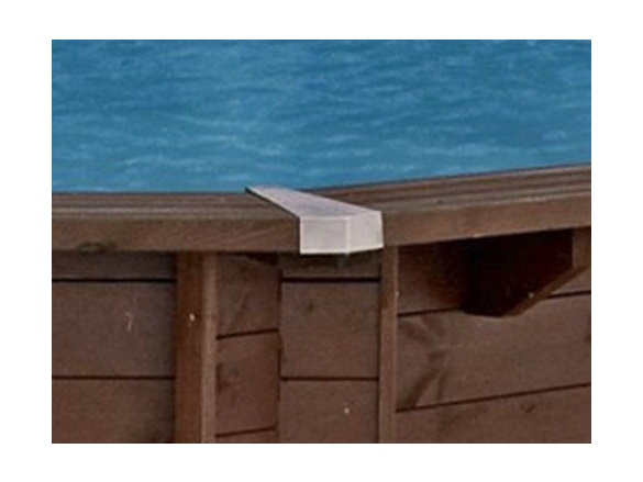 Tuindeco Luxury wooden swimming pool | Stainless Steel Corner Pieces for swimming pool Cas Abou