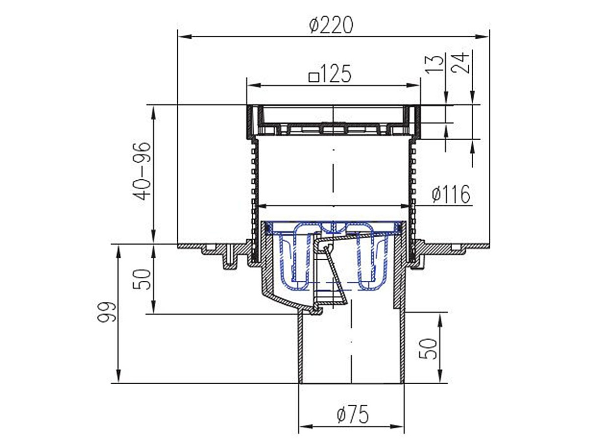Vpusť Chuděj PVSU 75 (univerzální)
