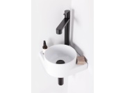 Ravak Umývadlo Yard 28 C, s otvorom pre batériu, bez prepadu, čierna matná