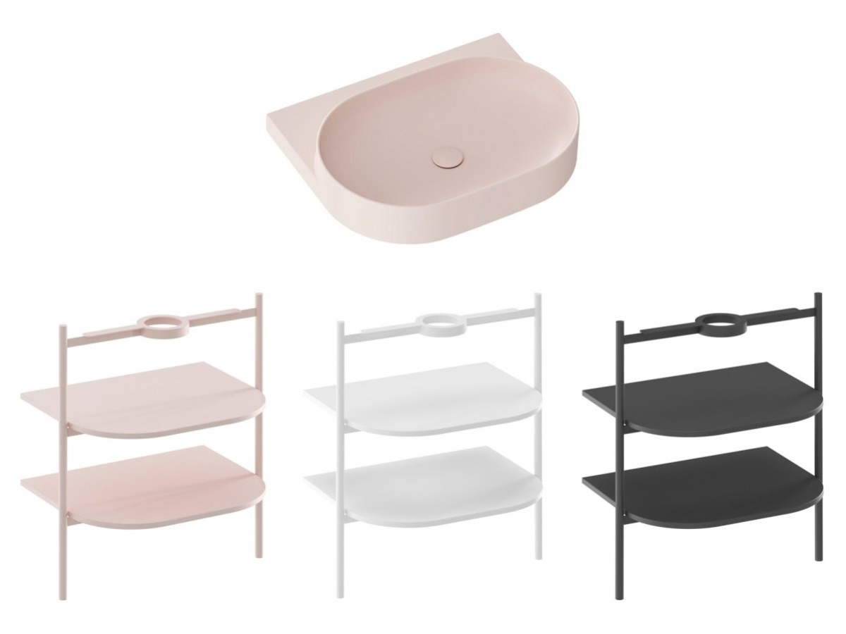 Ravak Umývadlo Yard 60, bez otvoru pre batériu, bez prepadu, Grey Green