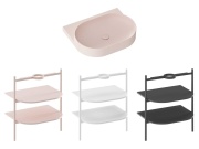 Ravak Umyvadlo Yard 60, bez otvoru pro baterii, bez přepadu, Alabaster Pink