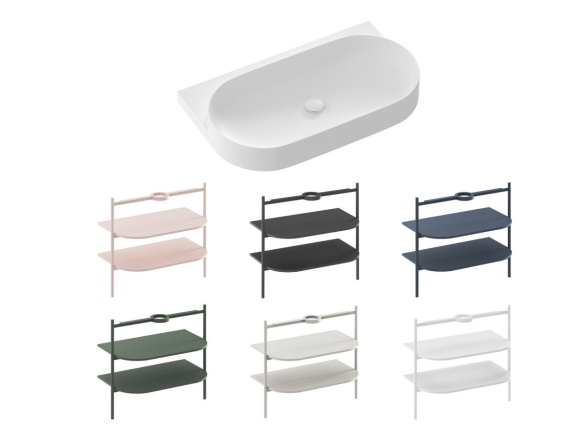 Ravak Umývadlo Yard 80, s otvorom pre batériu, bez prepadu, Grey Green