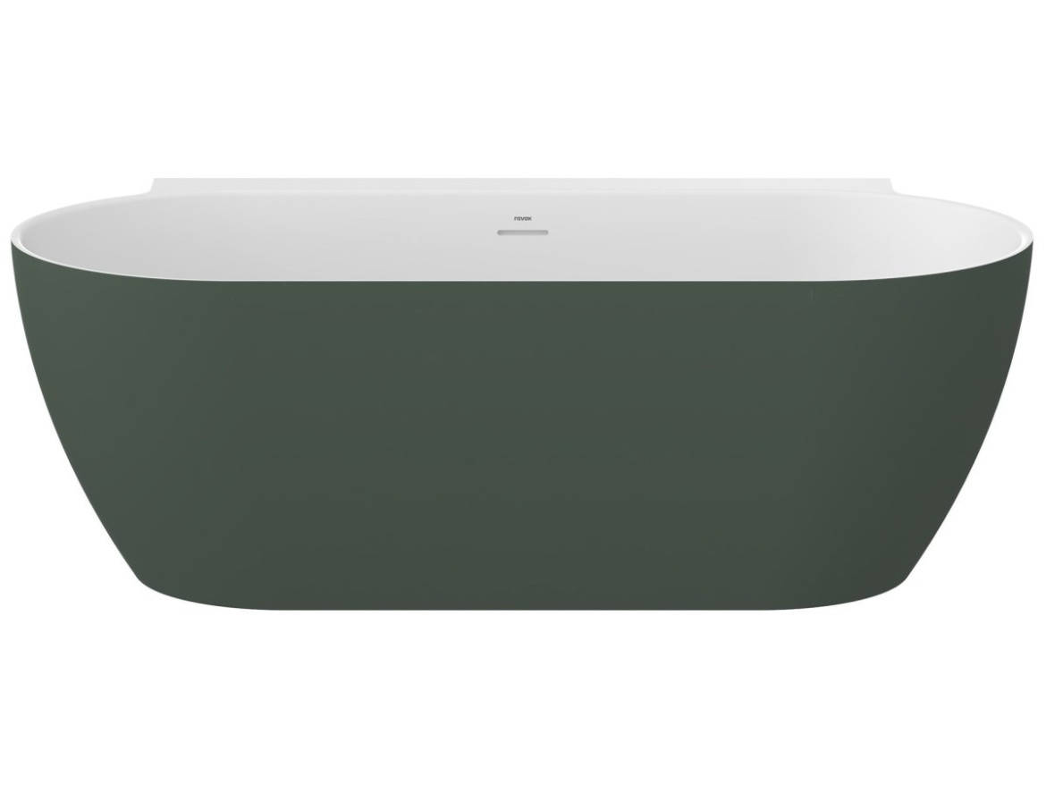 Ravak Vana Freedom Wall II Tec 170x87, volně stojící, Smoke Grey/bílá, krytka odtoku bílá/černá/chrom