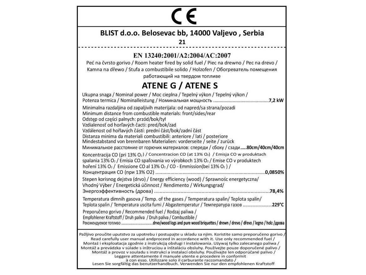 Blist Krbová kamna Blist ATENE S ceramic - Beige + příslušenství