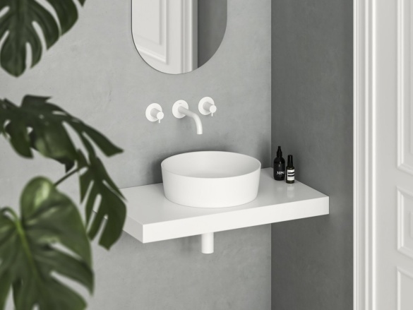 Ravak Umyvadlo Uni Slim 40, bez otvoru pro baterii, bez přepadu, černá matná