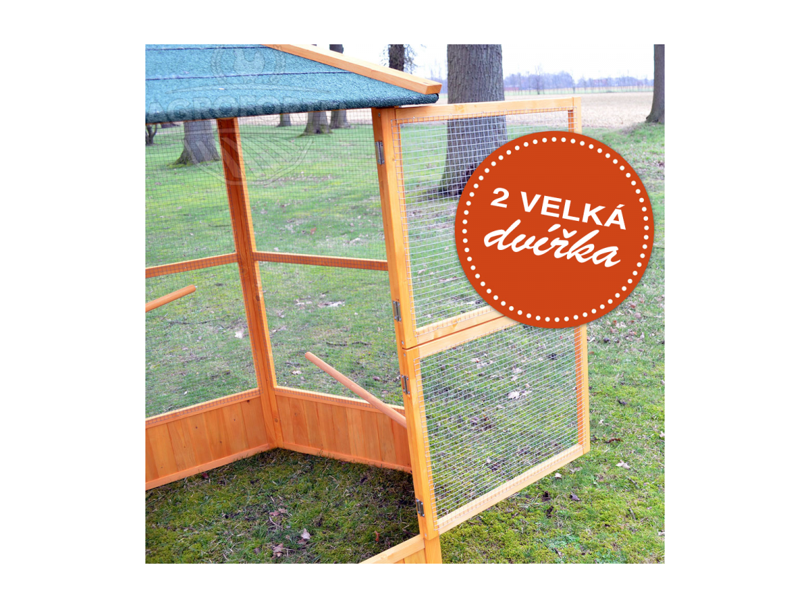 Scobax Voliéra pro ptáky - MAXI - masivní dřevo, šestihranná