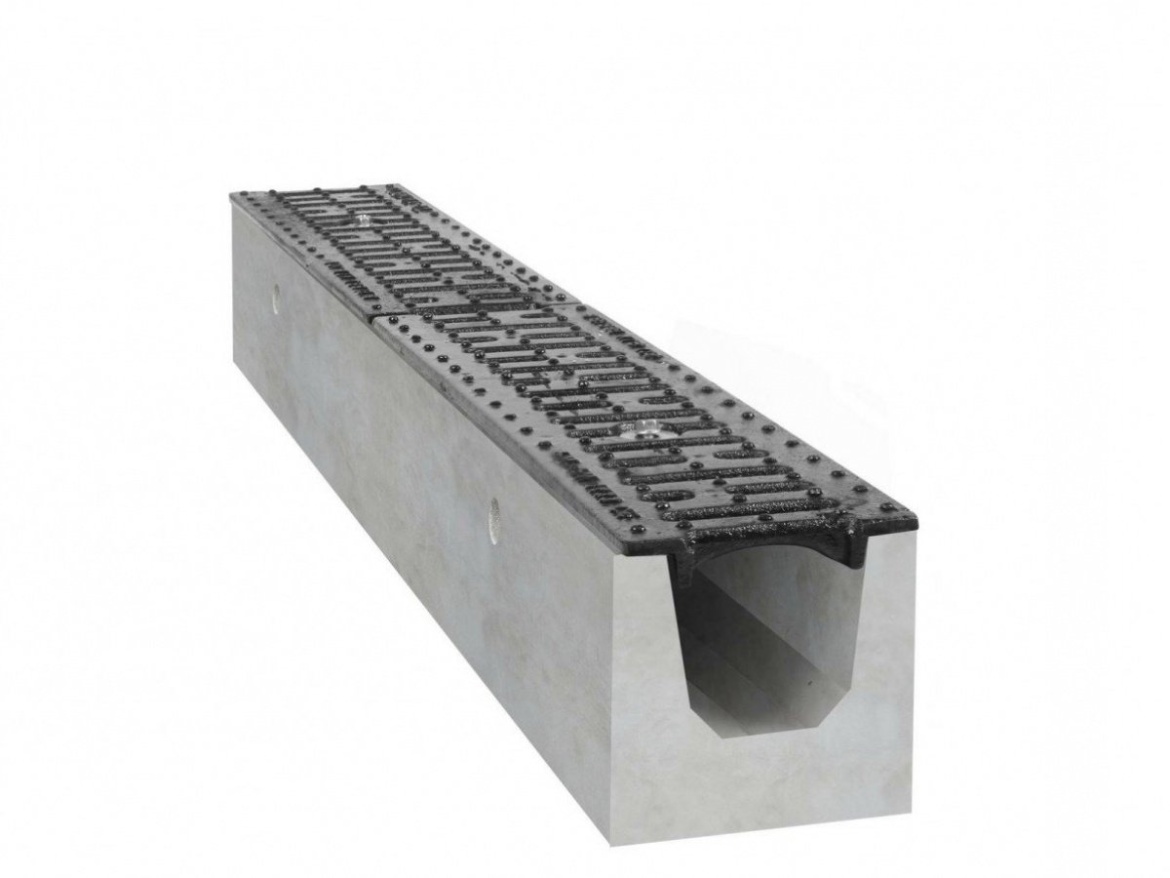 Betonový žlab s litinovou mříží Gutta B125
