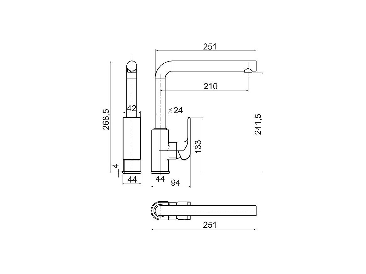 Novaservis Dřezová baterie Nobless Sharp, chrom, stojánková,  37713,0