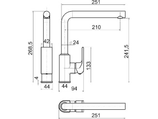 Novaservis –  Novaservis Dřezová baterie Nobless Sharp, chrom, stojánková,  37713,0