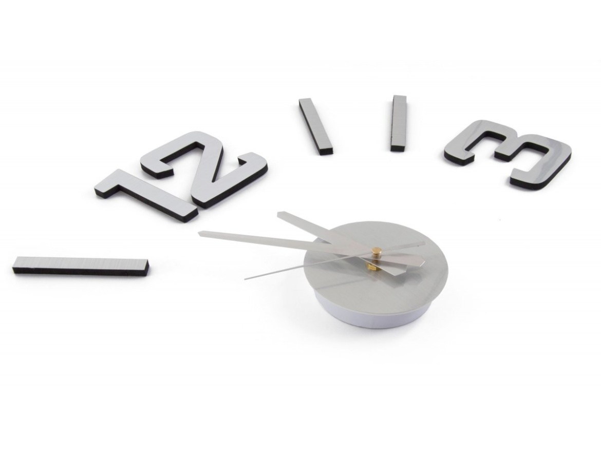 G21 Samolepící hodiny  Classic Style, stříbrné