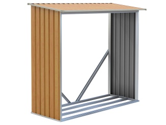 Dřevníky –  Přístřešek na dřevo WOH 136 - 182 x 75 cm hnědý