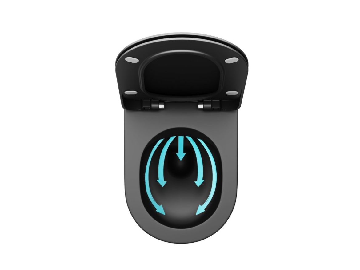 Ravak WC Uni Chrome RimOff, závesné, čierna