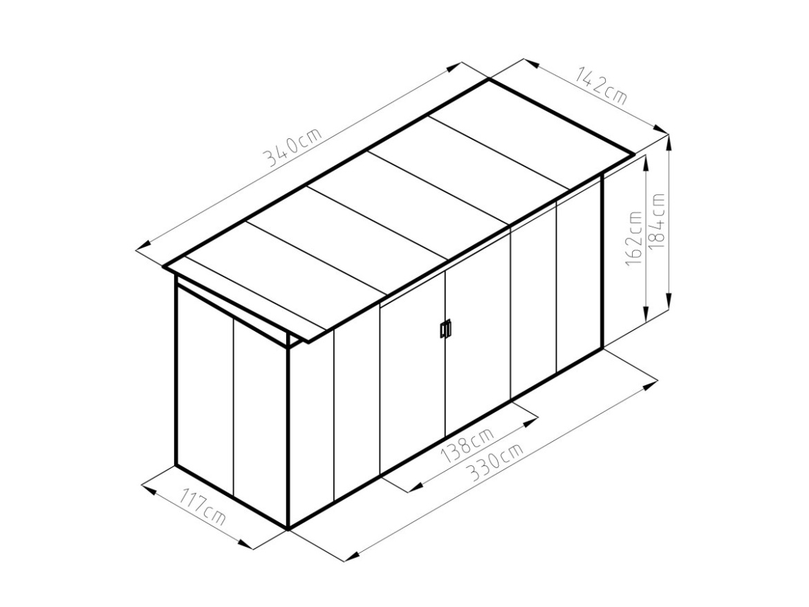 G21 Zahradní domek  GRAH 483 - 340 x 142 cm, antracitový