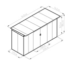 Plechový zahradní domek G21 GRAH 483 - 340 x 142 cm, antracitový