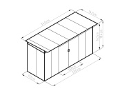 Plechový zahradní domek G21 GRAH 483 - 340 x 142 cm, antracitový