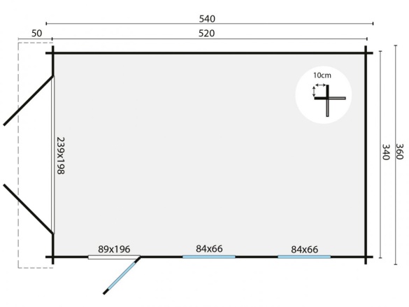 Tuindeco Geir Garage | 44mm | impregnated RCW