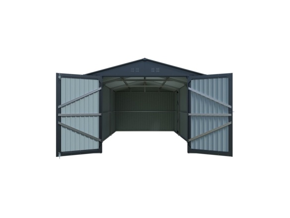 Kovová garáž 3 x 6 m se sedlovou střechou Antracit Riwall PRO RMCG 20x10 Anthracite