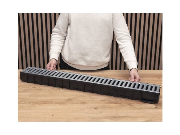 Covernit Plastový odtokový žlab A15 s pozinkovanou mříží (set 3 ks)