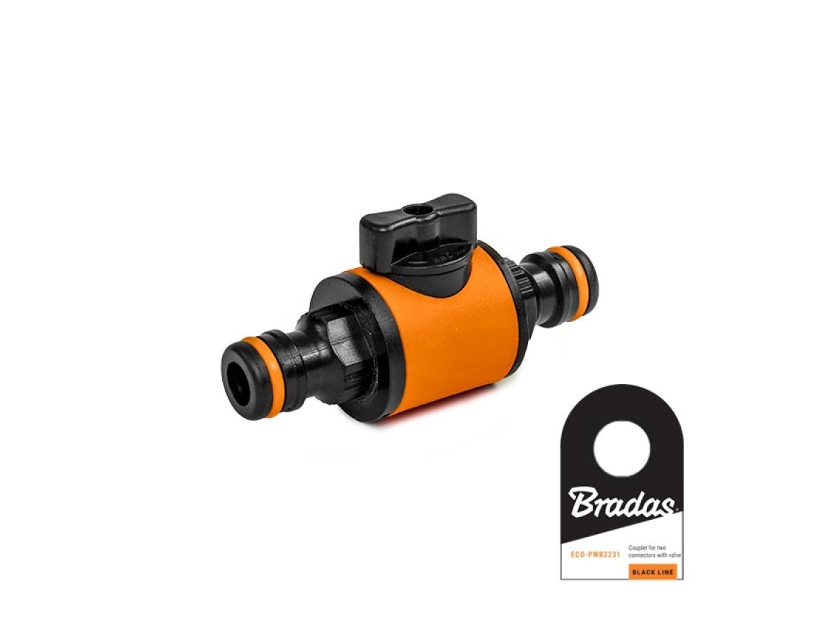 Bradas Propojovací díl s uzávěrem - 1/2"