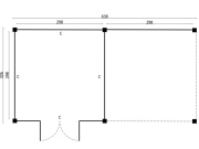 Tuindeco Flachdach Stavanger type L, zusammensetzung 3, schwarz gesprüht