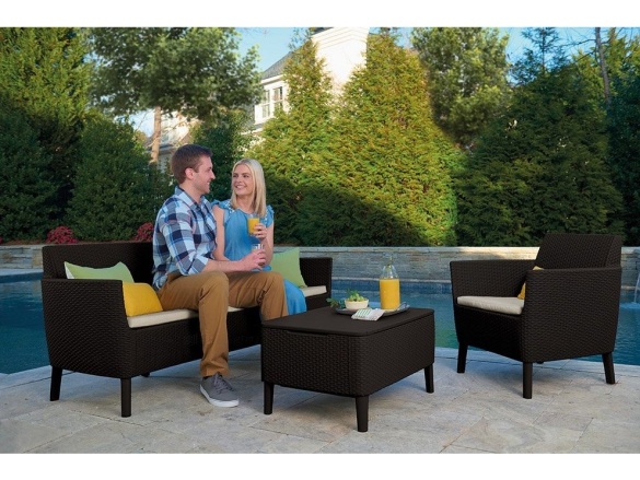 Keter Zahradní set  Salemo 2 Seater Sofa - hnědá / béžová